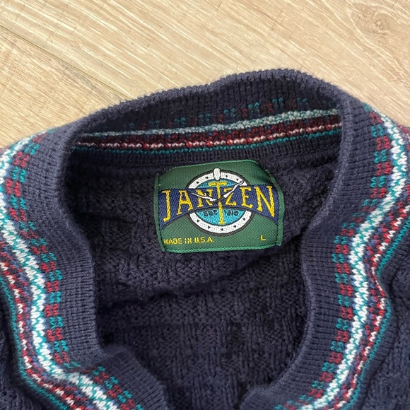 Jantzen V neck Sweater Vintage Large - Picture 3 of 3
